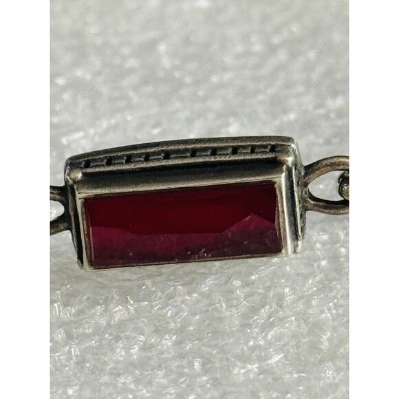 James Avery Retired Palais Ruby Rouge Silver Hook On Bracelet W/ JA Box & Pouch - Picture 4 of 5